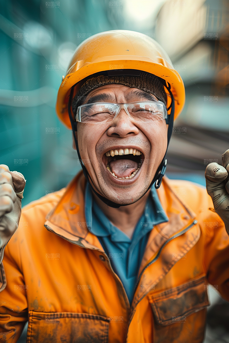 建筑工人肖像高清摄影图