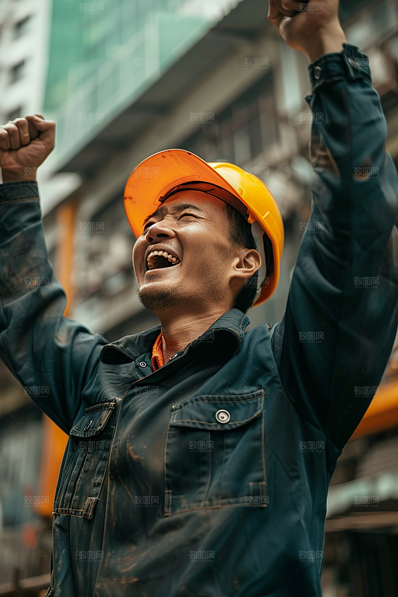 建筑工人人物工作摄影图