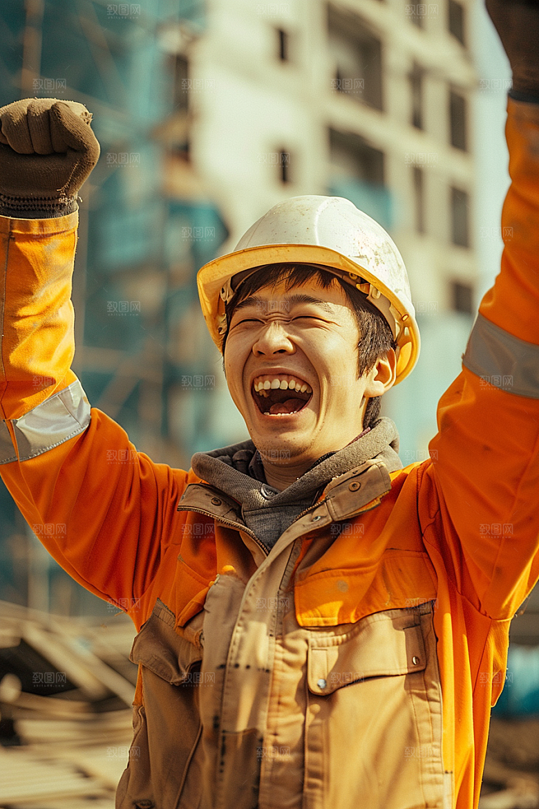 建筑工人岗位肖像摄影图