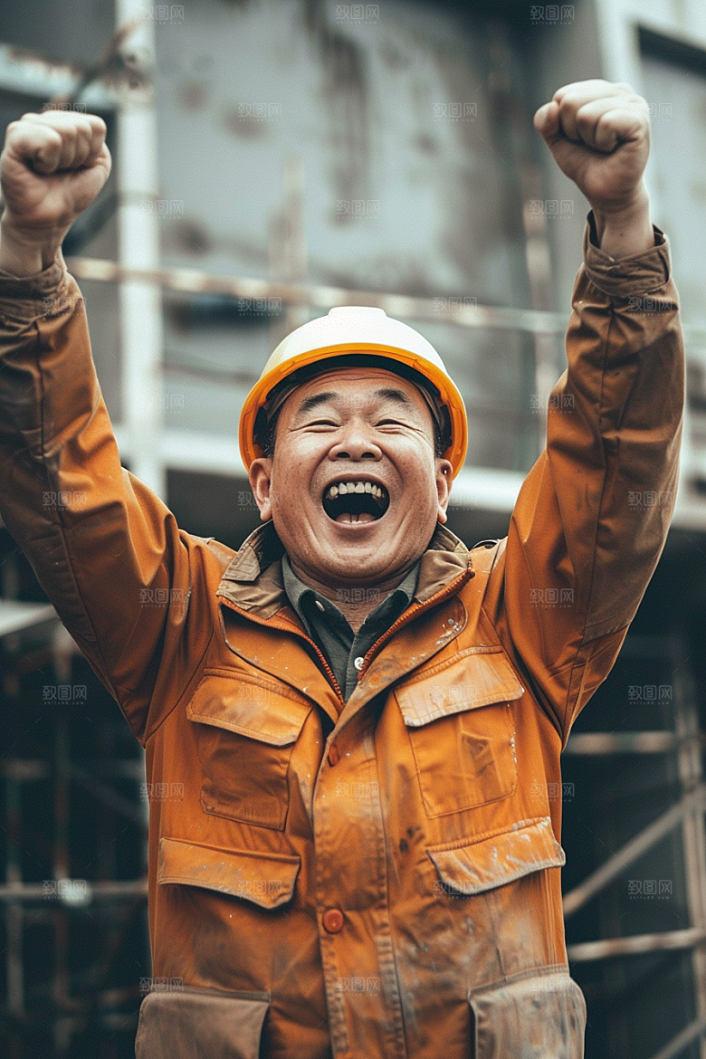 建筑工人岗位五一劳动节摄影图