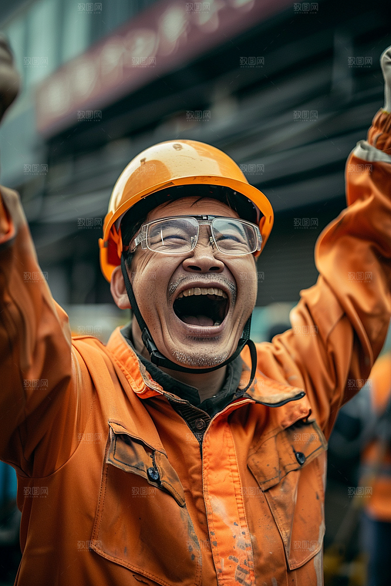 建筑工人五一劳动节肖像摄影图