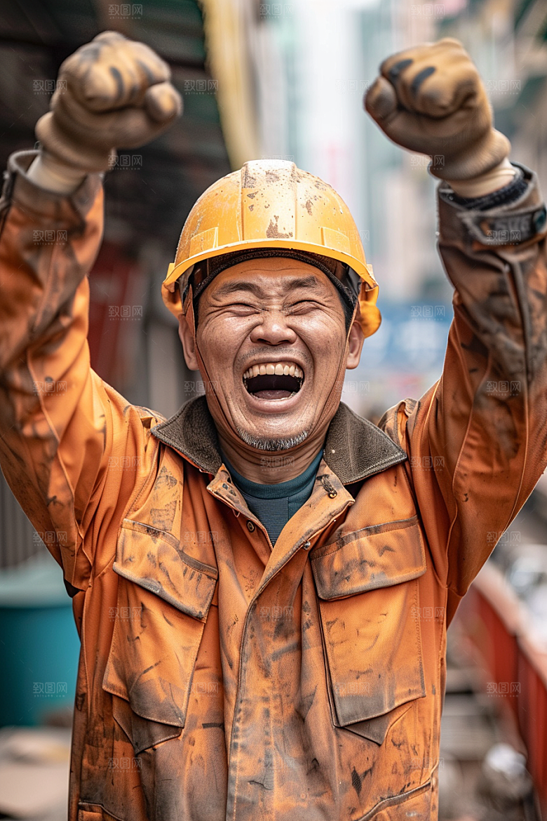 建筑工人工作职业摄影图
