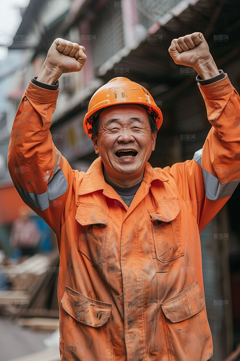 建筑工人工作职业摄影图