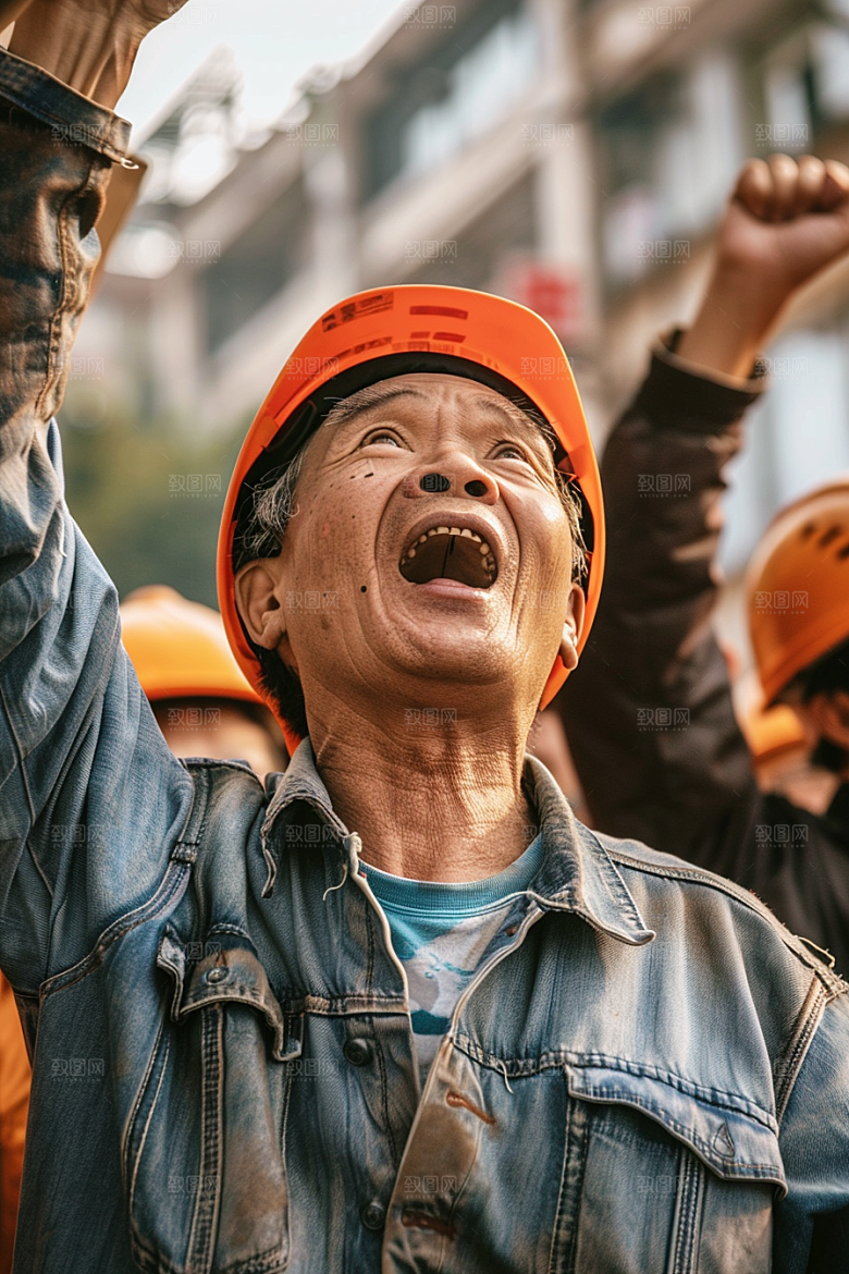 建筑工人工作肖像摄影图