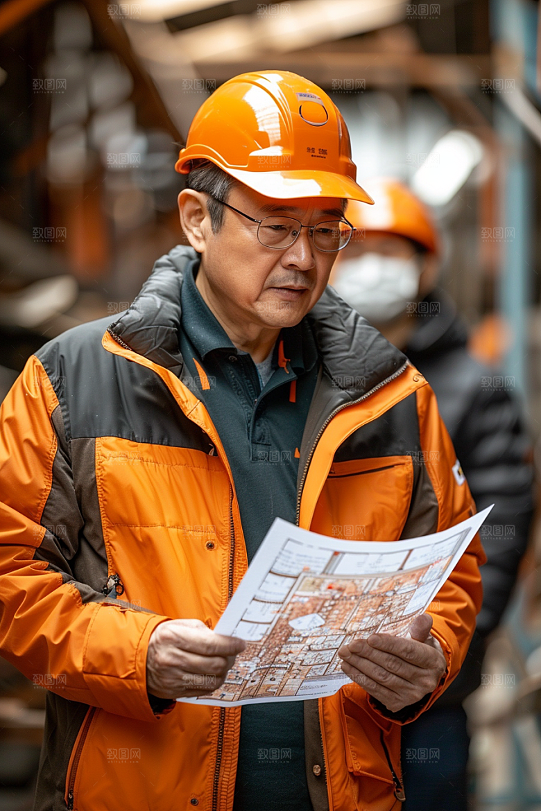 建筑工人肖像职业摄影图