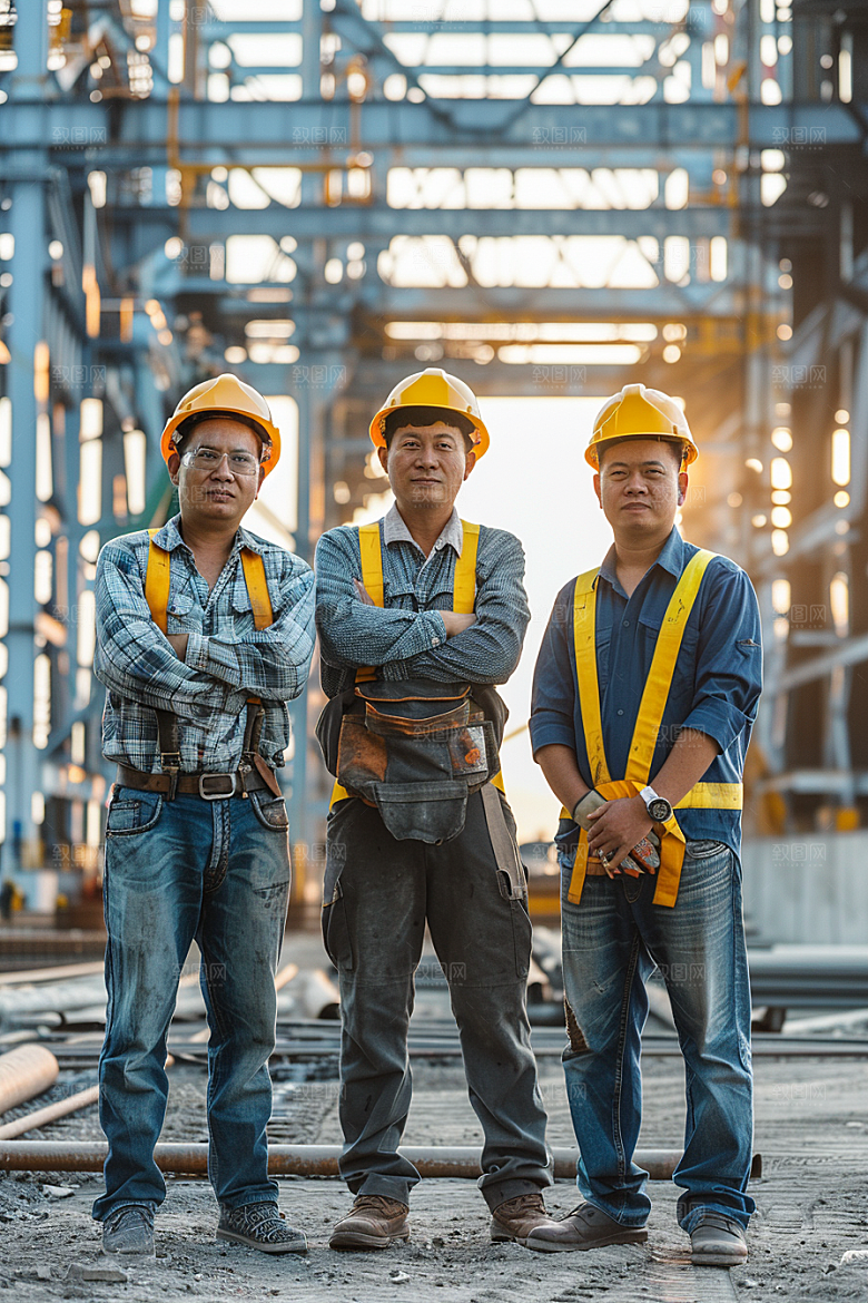 建筑工人工作致敬劳动者摄影图