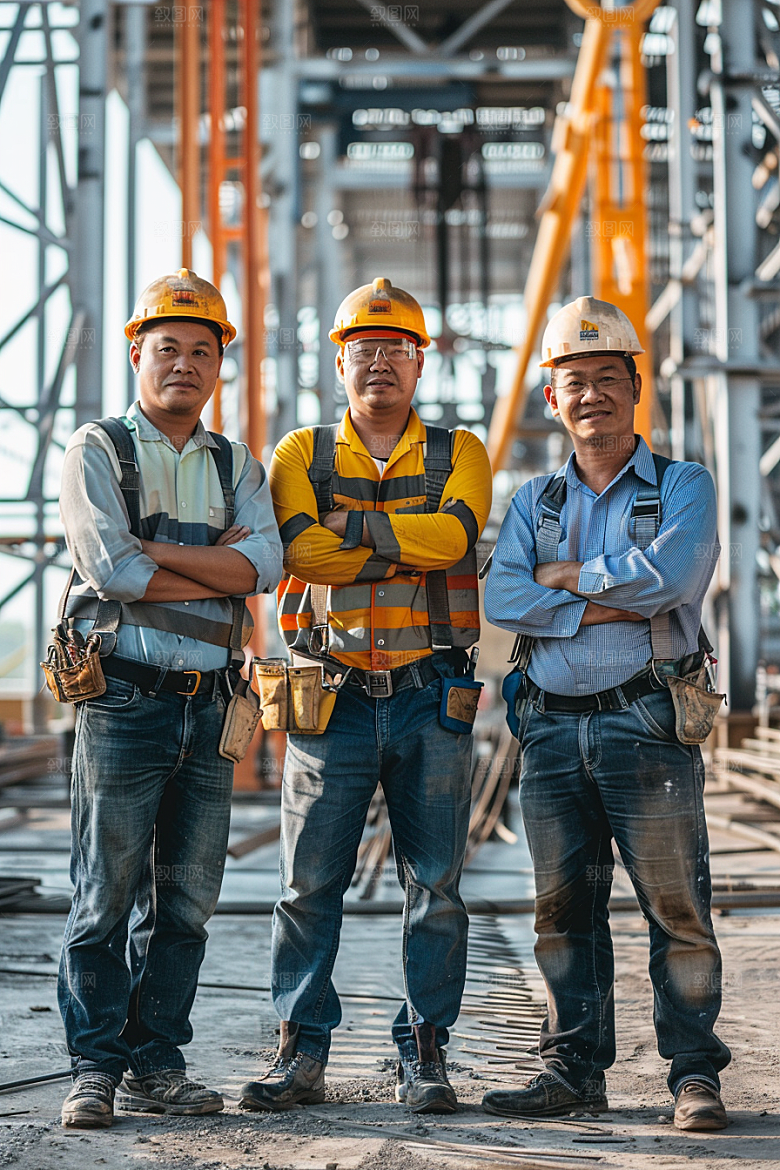 建筑工人肖像建设摄影图