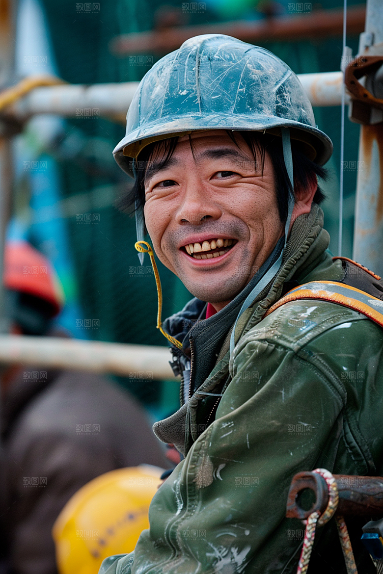 建筑工人建设致敬劳动者摄影图