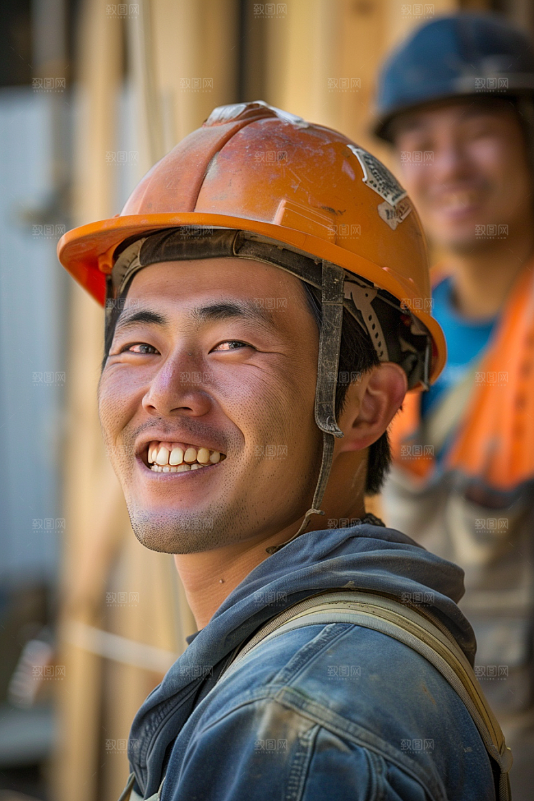 建筑工人肖像建设摄影图