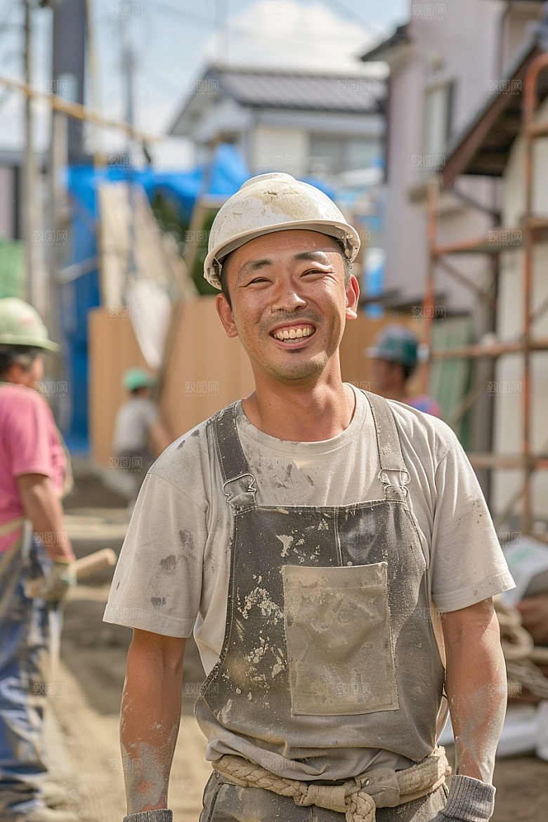 建筑工人建设工作摄影图