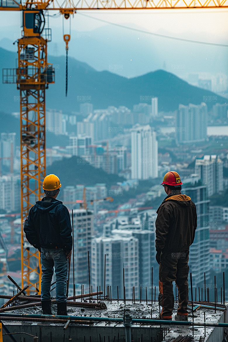 建筑工人岗位肖像摄影图