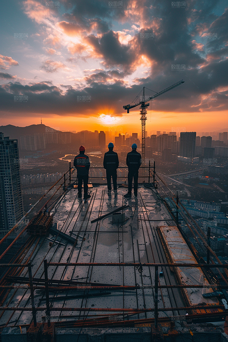 建筑工人高清致敬劳动者摄影图