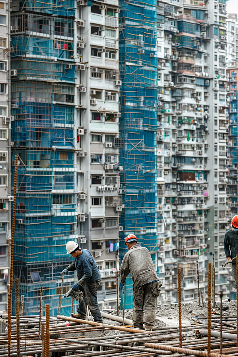 建筑工人岗位工作摄影图