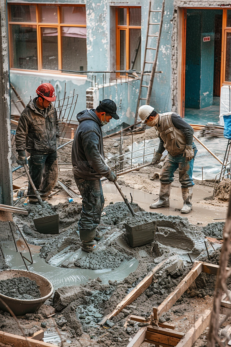 建筑工人工作人物摄影图