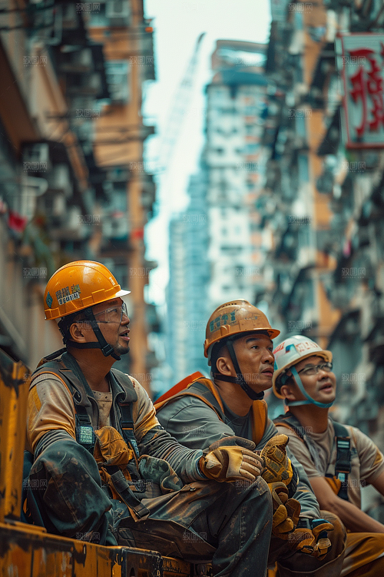 建筑工人职业致敬劳动者摄影图