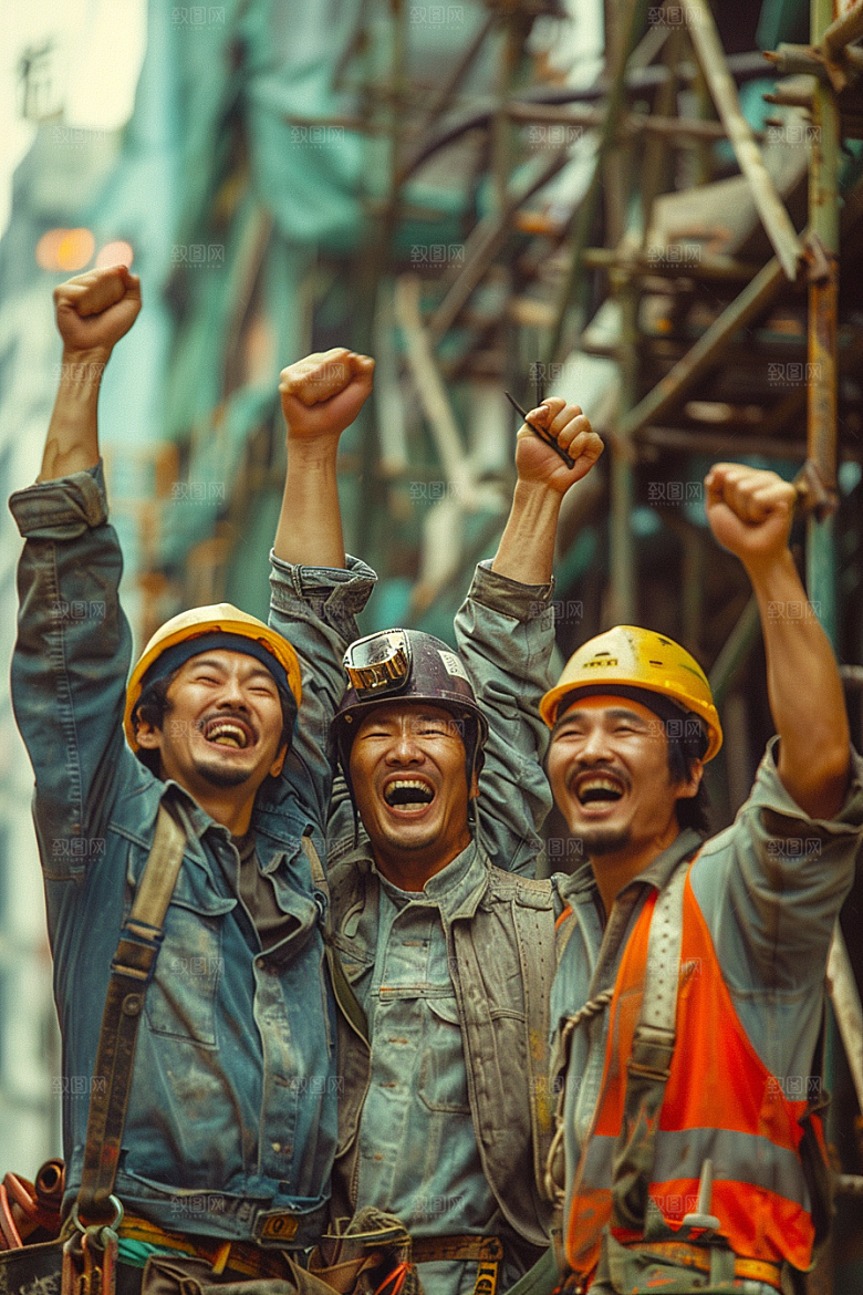 建筑工人工作人物摄影图