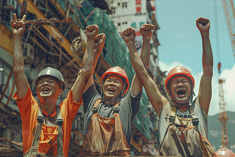 建筑工人职业五一劳动节摄影图