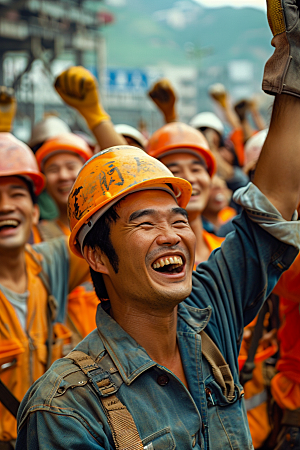 建筑工人五一劳动节致敬劳动者摄影图