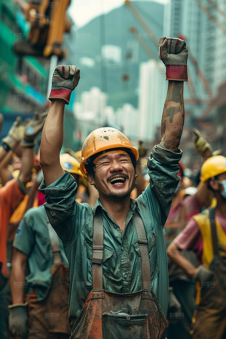 建筑工人建设工作摄影图
