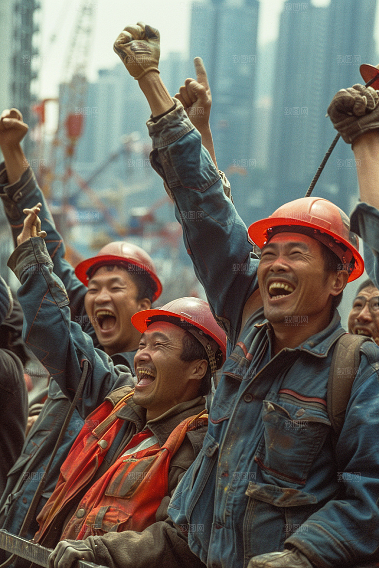 建筑工人五一劳动节工作摄影图