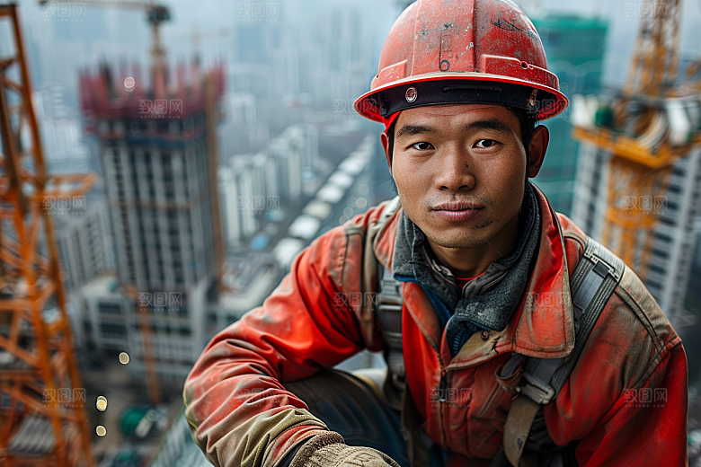 建筑工人建设致敬劳动者摄影图