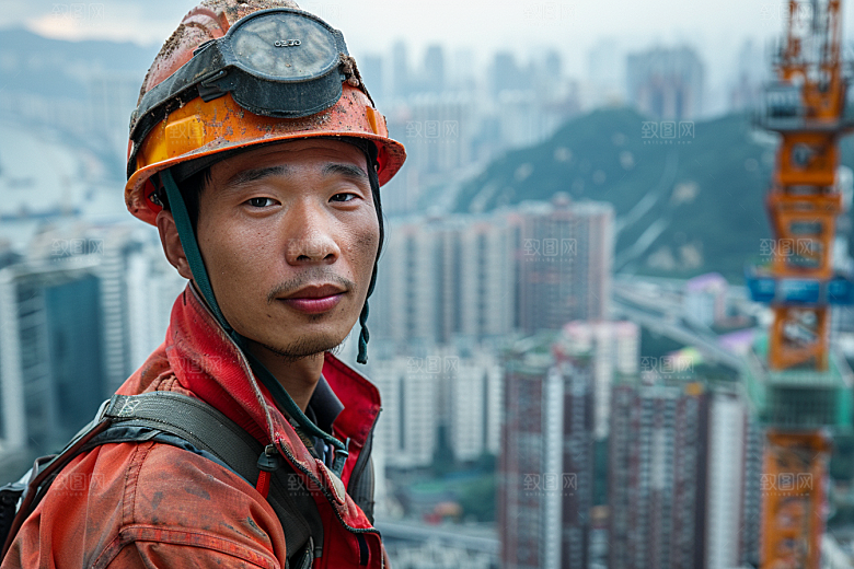 建筑工人五一劳动节肖像摄影图