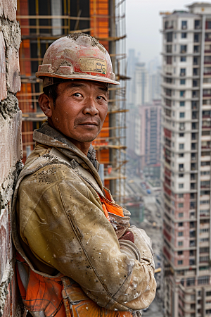 建筑工人五一劳动节职业摄影图