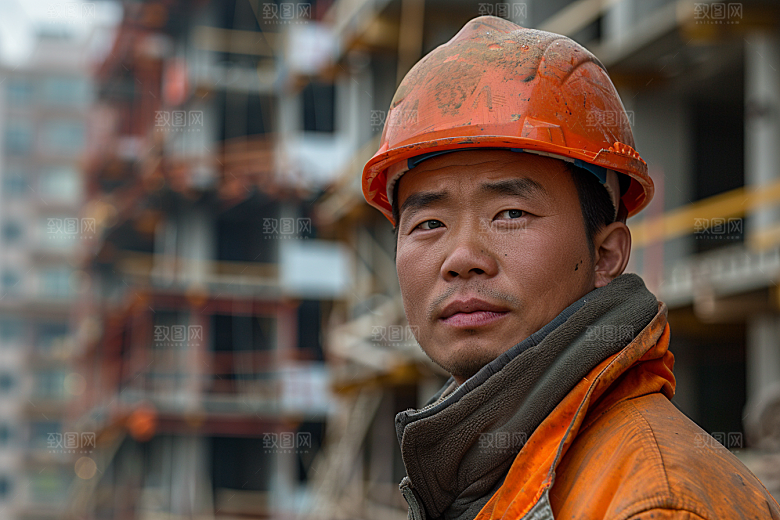 建筑工人肖像人物摄影图