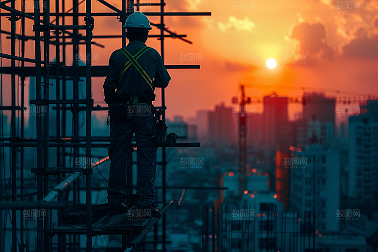 建筑工人建设肖像摄影图