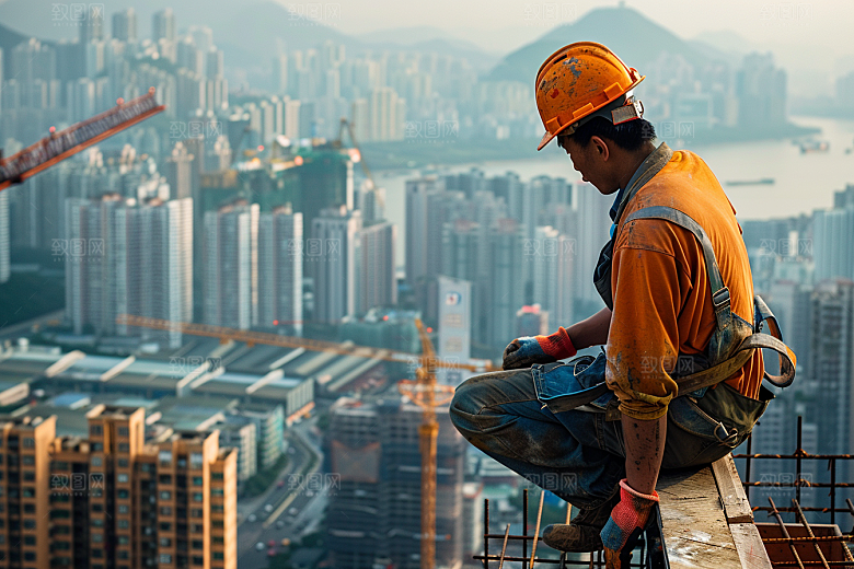 建筑工人人物建设摄影图
