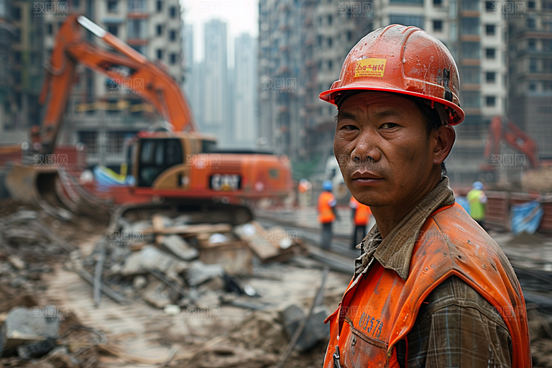 建筑工人工作高清摄影图