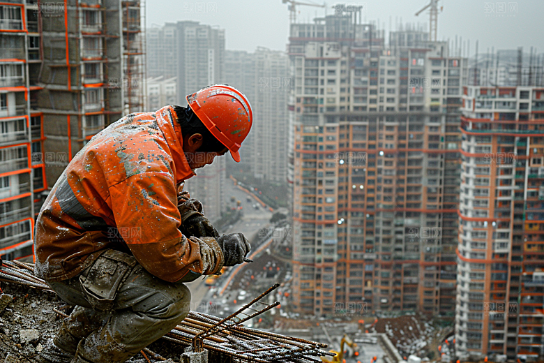 建筑工人致敬劳动者建设摄影图