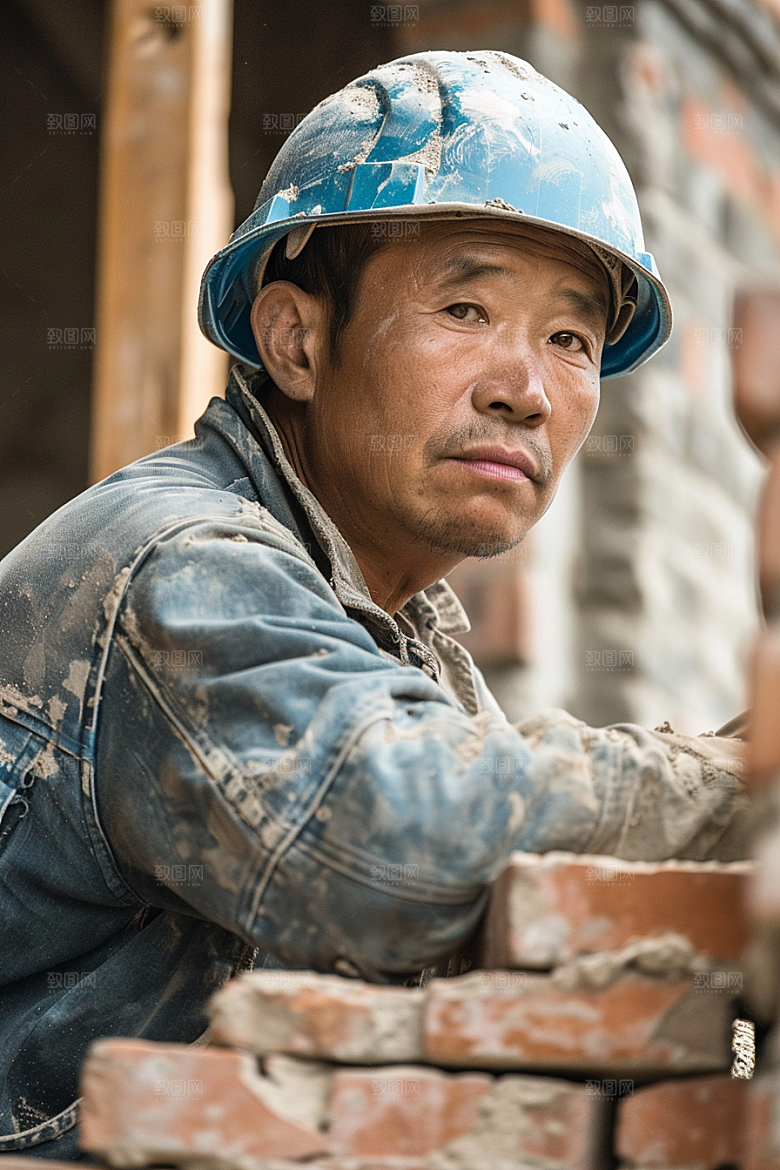 建筑工人职业人物摄影图