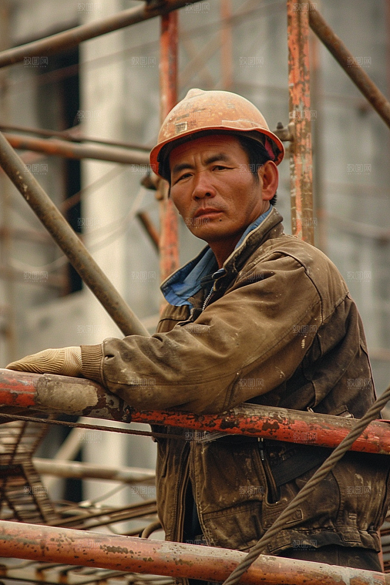 建筑工人工作岗位摄影图