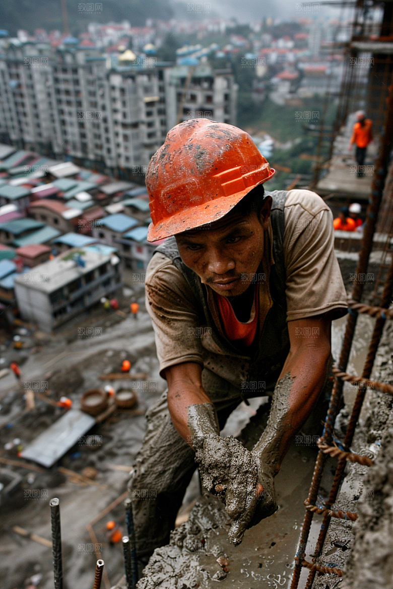建筑工人肖像建设摄影图