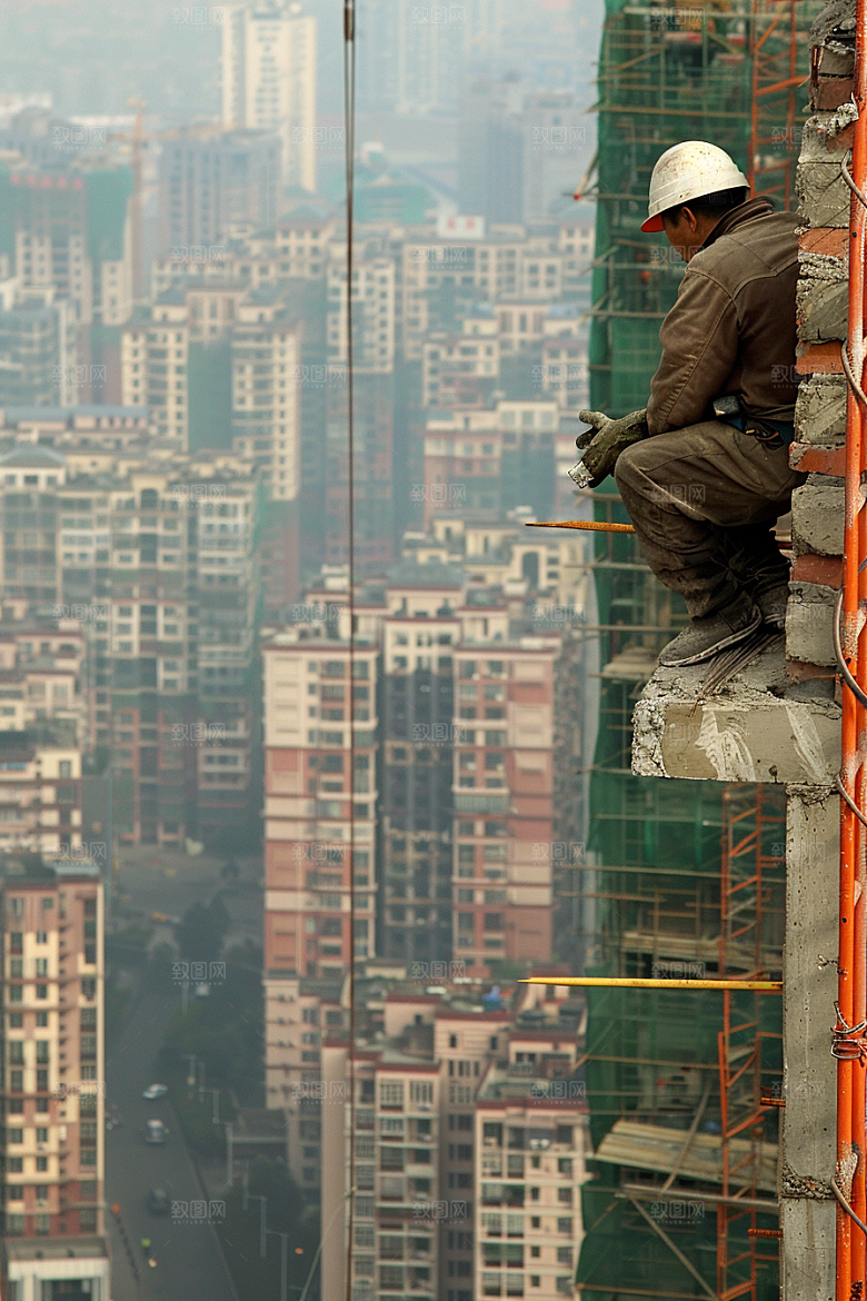 建筑工人建设五一劳动节摄影图