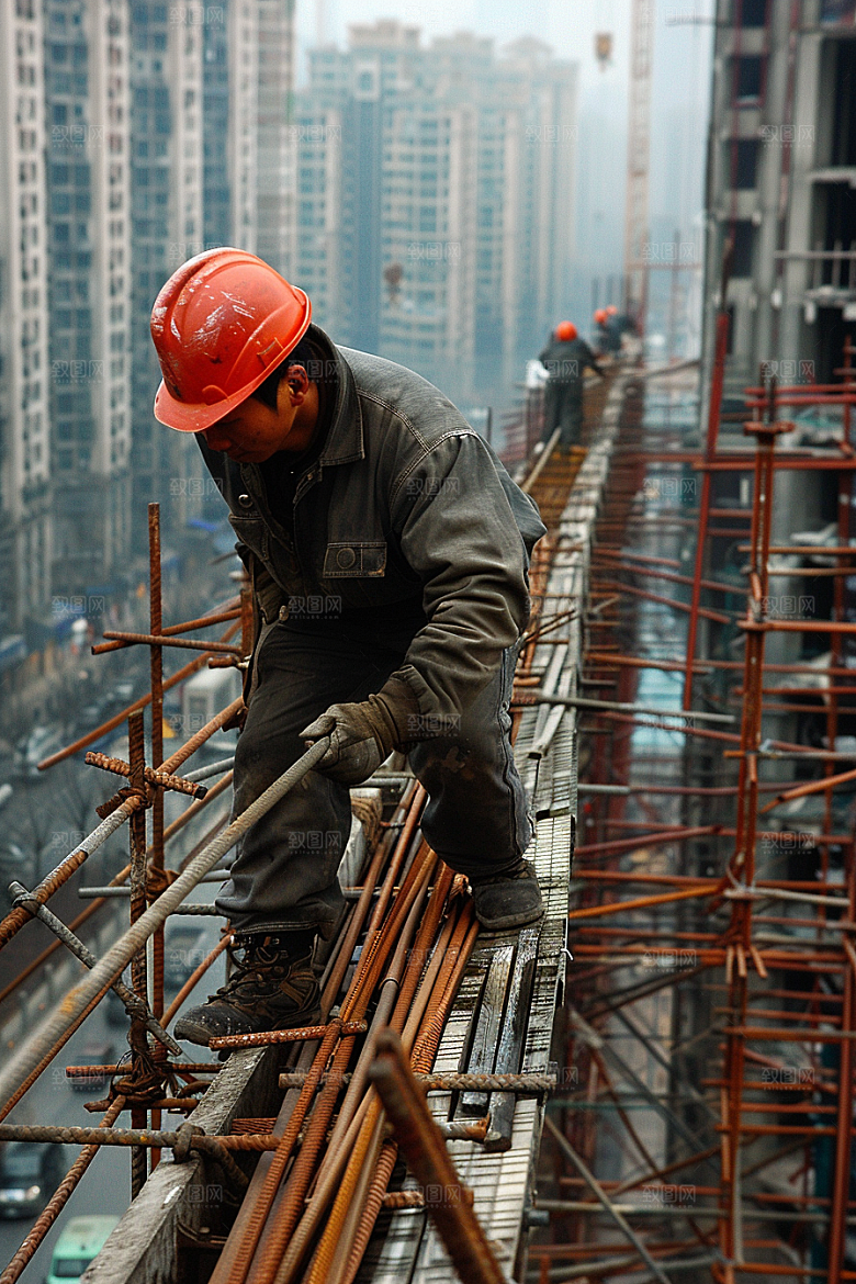 建筑工人人物职业摄影图
