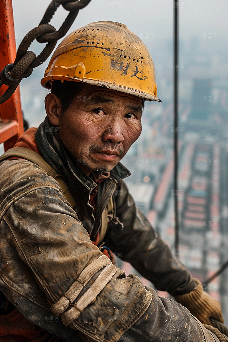 建筑工人工作职业摄影图