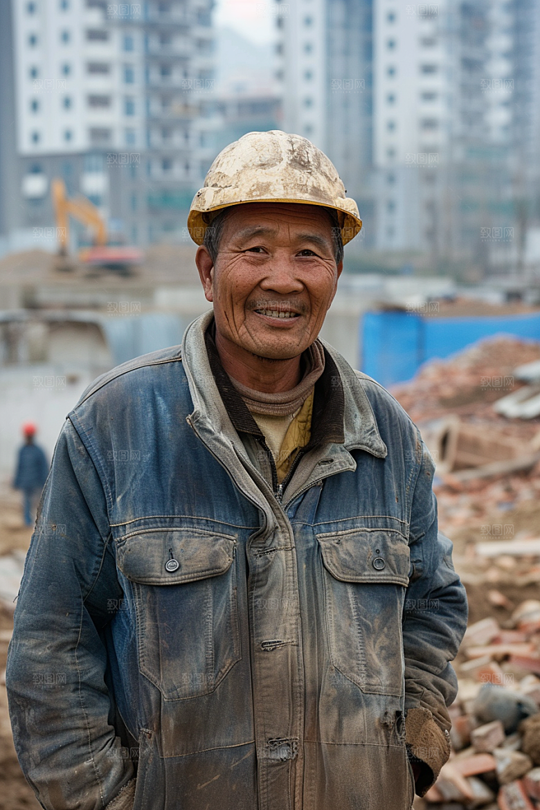 建筑工人建设致敬劳动者摄影图
