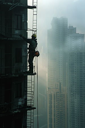 建筑工人五一劳动节肖像摄影图