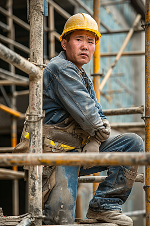 建筑工人五一劳动节人物摄影图