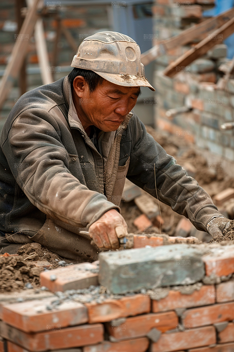 建筑工人工作五一劳动节摄影图
