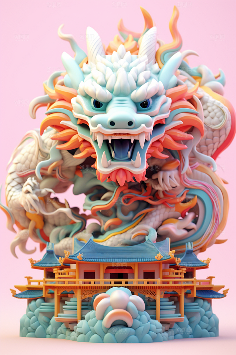 蟠龙建筑幻想3D模型