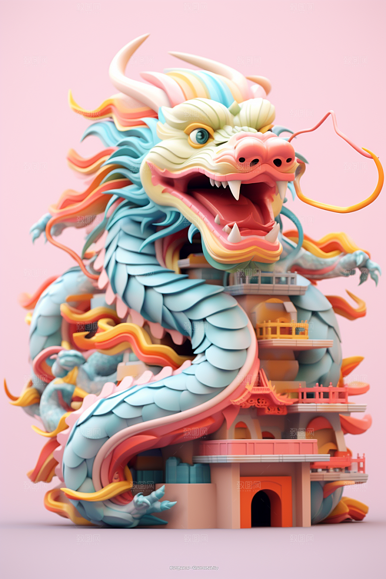 蟠龙建筑幻想3D模型