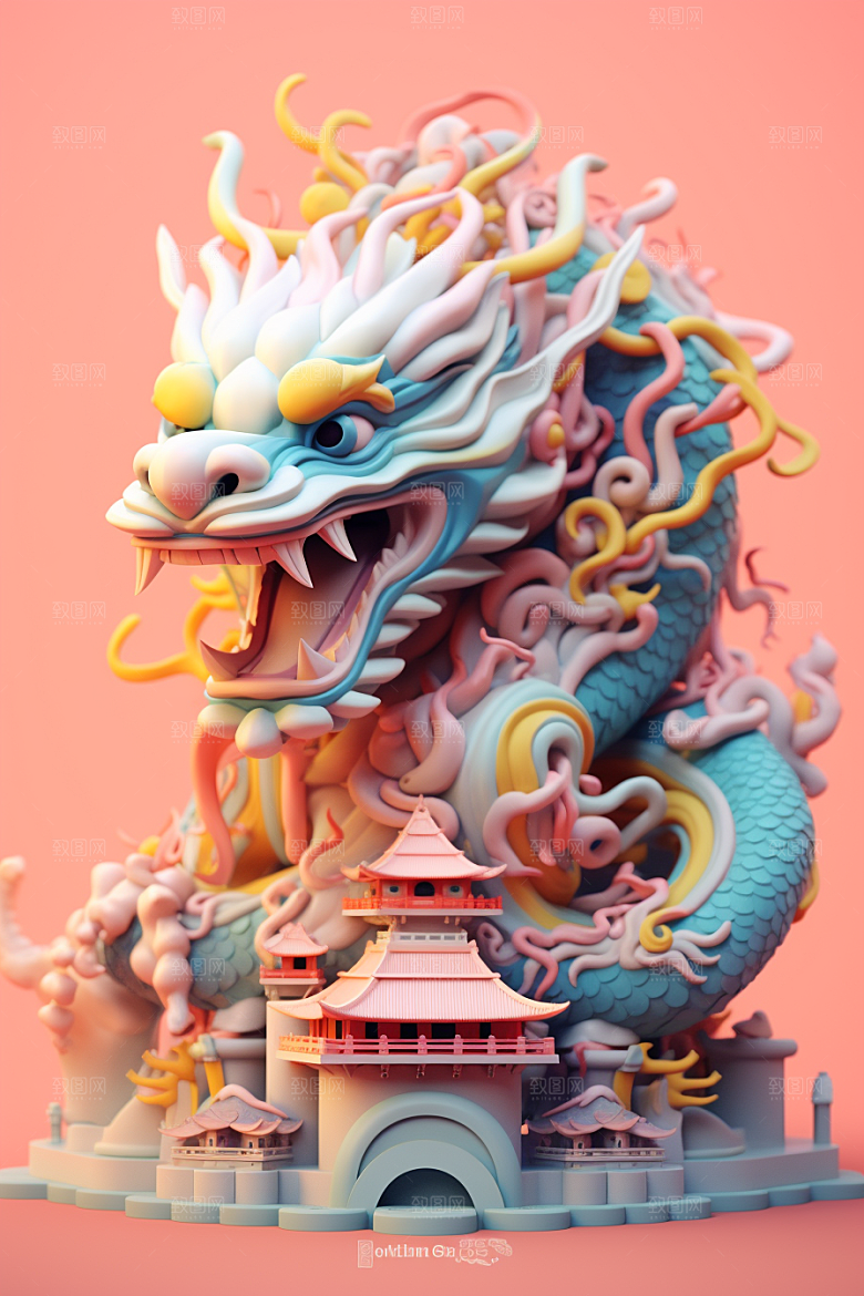 蟠龙建筑盘龙3D模型