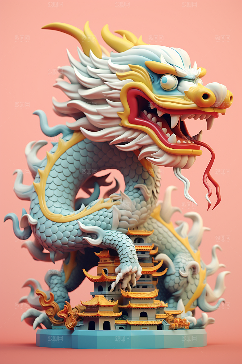 蟠龙建筑中国传统3D模型