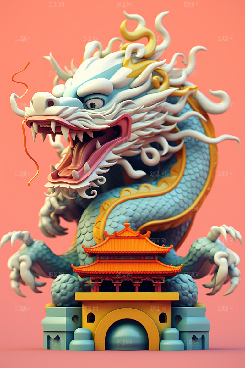 蟠龙建筑幻想3D模型