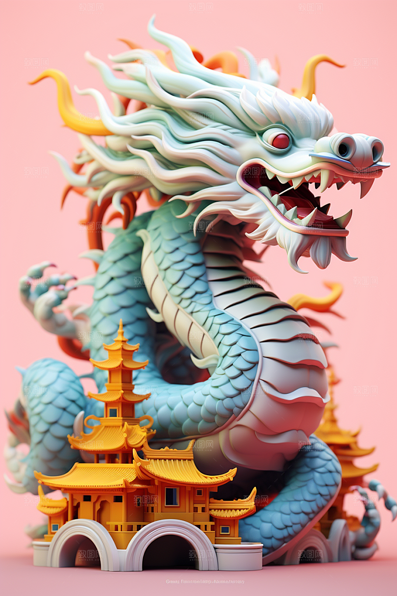 蟠龙建筑幻想3D模型