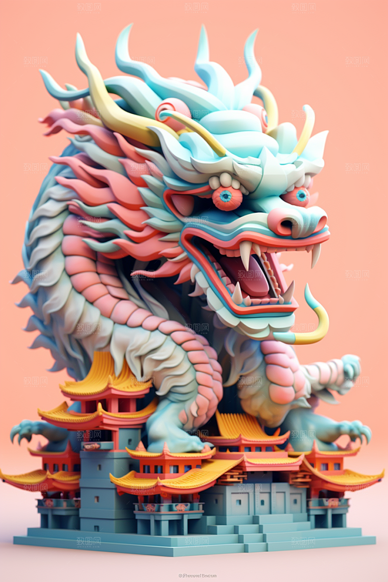 蟠龙建筑幻想3D模型