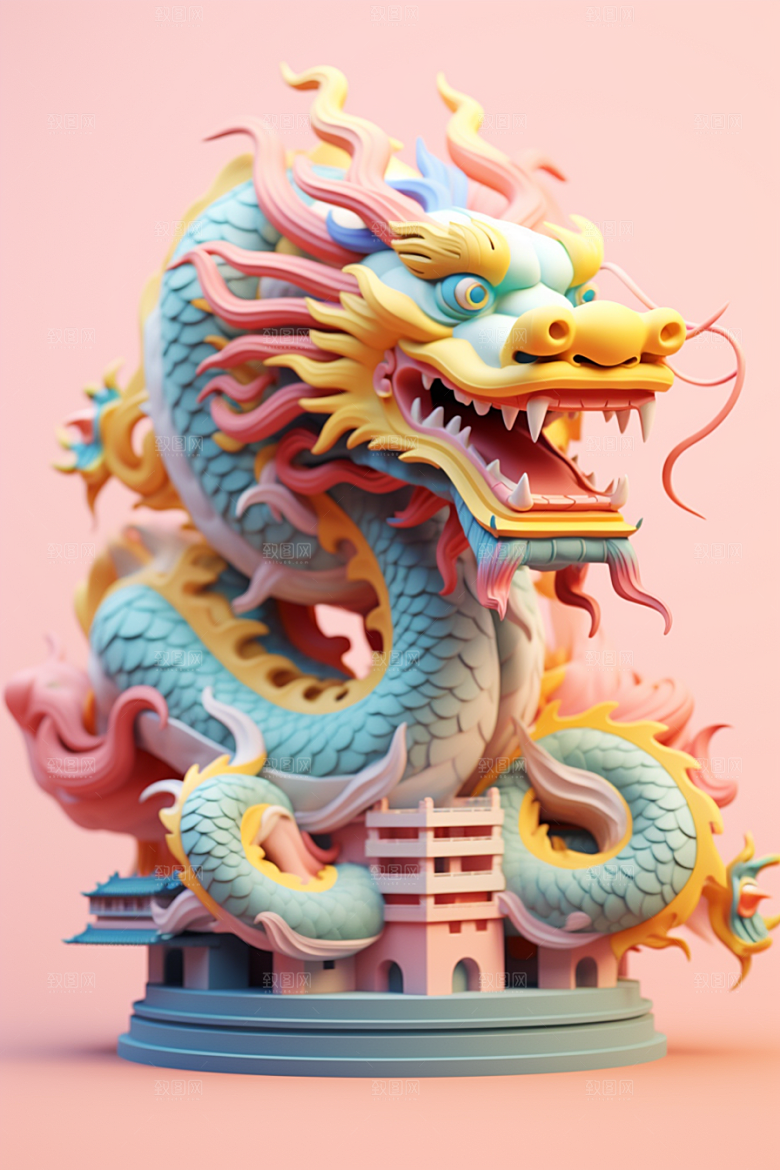 蟠龙建筑中国传统3D模型